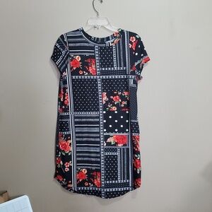 Bobbie And Brooks Black And Red Floral Dress Size Medium